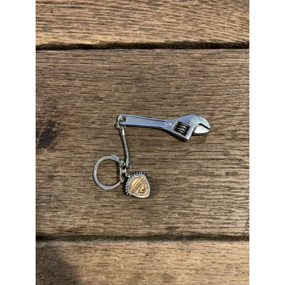 Vintage 2.5 Inch Metal Crescent Wrench Keychain Made in Hong Kong - LA Zoo , CA